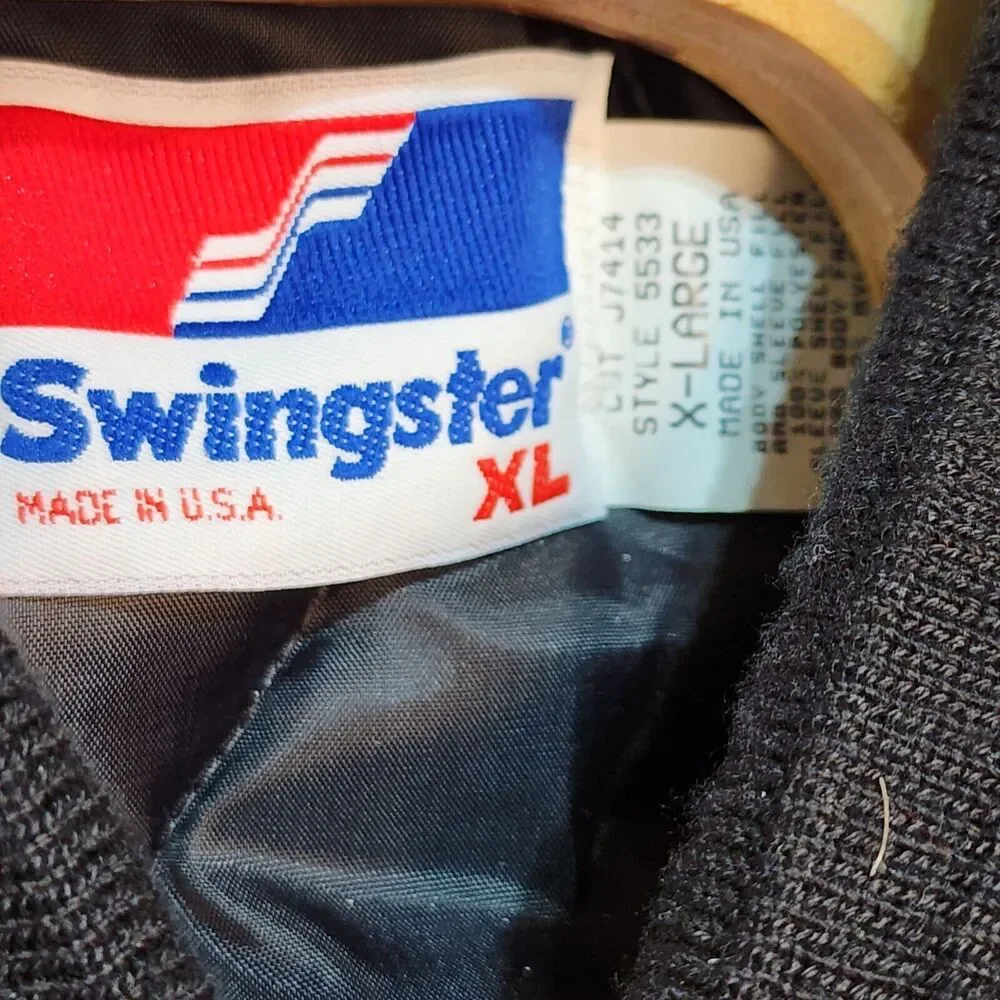 VTG Swingster Texaco Nigel Mansell Bomber Satin Full Zip Jacket XL Made In USA